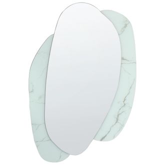 Beliani Beliani - Espejo De Pared De Estilo Moderno En Color Blanco Con Efecto Porcelana 80 X 117 Cm Pannes