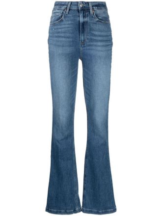Paige flared mid-rise jeans - Blue