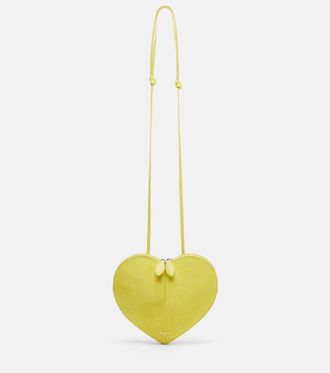 Alaia Ala&iuml;a Le Coeur leather and suede crossbody bag