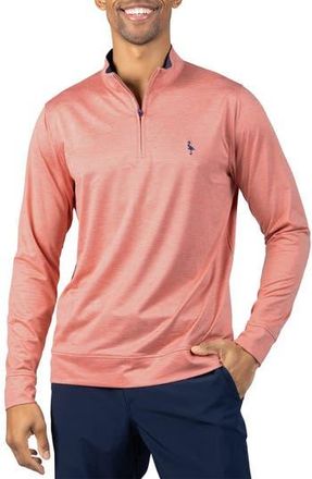 Tailorbyrd M&eacute;lange Mesh Performance Quarter Zip Pullover in Vintage Coral at Nordstrom Rack, Size X-Large