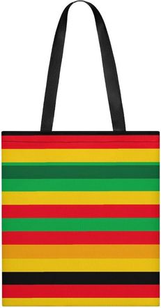 Generic Rasta Stripe Print Tote Bag for Women Men Shoulder Bags Purses Pouch Handbags