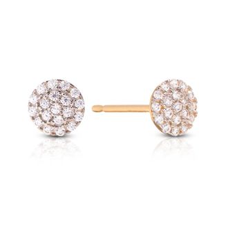MAX + STONE 14K Yellow Gold 0.75MM Round Lab Grown Diamond Pave Studs