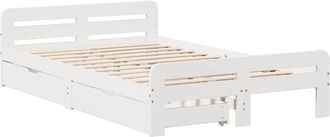 vidaXL Bed frame without Mattress White 135x190 cm Double Solid Wood Pine Vidaxl