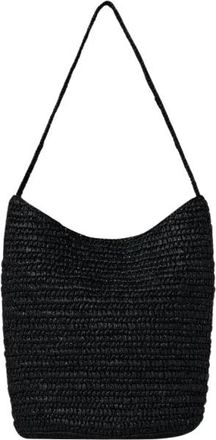 The Row Alma Schoudertas Raffia - Dames - Schoudertassen - Zwart - ONE Size - Leer - Tassen