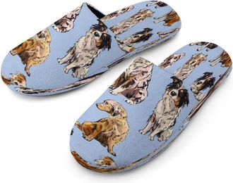 Generic Australian Shepherd Dogs Mens Cozy Memory Foam Slippers Warm Cotton House Shoes Comfy Slipper for Indoor Outdoor