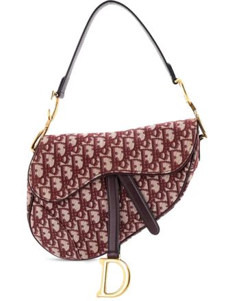 Dior Saddle Handbag Oblique Canvas Medium shoulder bag - women - Canvas - One Size - Red