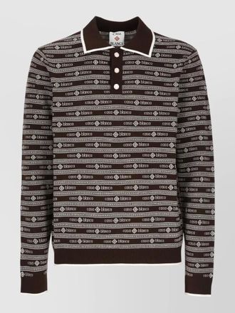 Casablanca wool three button polo collar sweater