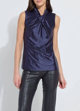 Lyss&eacute; Branca Halter Draped Top In Indigo Shade
