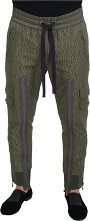 Dolce & Gabbana Slim-fit Broeken - Heren - Slim Fit Broeken - Groen - M - Katoen - Broeken