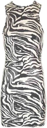 Rotate Sequined Zebra Dress