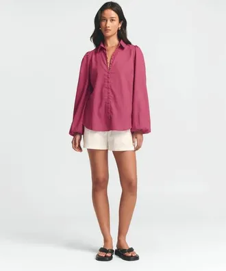 ST MRLO Pico Blouse in Raspberry Red at Nordstrom, Size 6