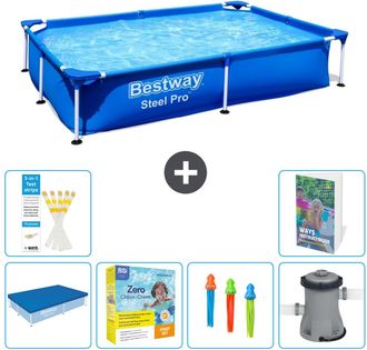 Bestway Piscina Bestway Steel Pro Rectangular - 221x150x43 Cm - 7-piezas S57
