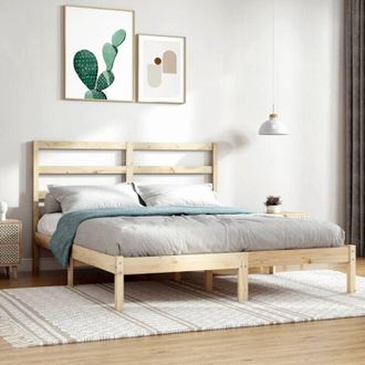 vidaXL Estructura De Cama De Matrimonio Madera Maciza 135x190 Cm Vidaxl