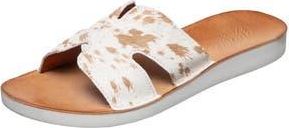 Antelope Agata Genuine Calf Hair Slide Sandal in White/Brown Multi Calf Hair at Nordstrom Rack, Size 9Us / 40Eu