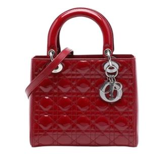 Dior Pre-owned Lady Dior Handbag - Dames - Pre-owned - Rood - Maat: ONE Size Leer