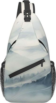 Generic Ink Mountains And Rivers Shoulder Bag Trendy Cross Body Bag Anti Theft Backpack For Casual Workout Women