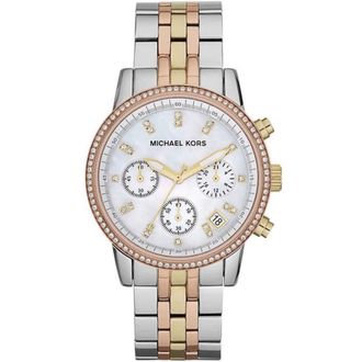 Michael Kors Womens MK5650 Ritz Chronograph Ladies Watch - Multicolour Stainless Steel - One Size