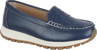 Jo & Joe Womens Genuine Suede Loafer Cushioned Chunky Sole Slip-On Shoes (Dark Blue, UK Footwear Size System, Adult, Women, Numeric, Medium, 5)