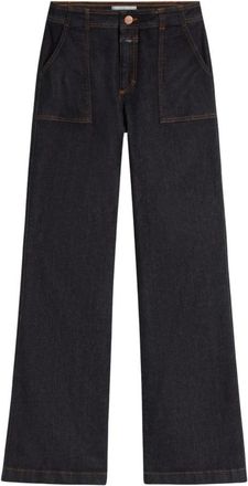 Closed Donkerblauwe uitlopende jeans met hoge taille - Dames - Loose Fit Jeans - Grijs - W27 - Katoen - Jeans