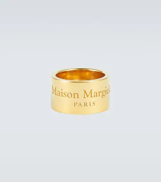 ★Maison Margiela★ Logo Ring Yellow Gold SM1UQ0082SV0158950 Maison Margiela: Gold Logo Ring | SSENSE