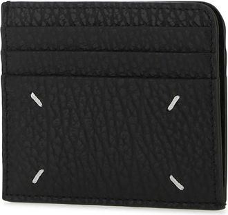 Maison Margiela Womens Black Lather Card Holder T8013 Portafogli Wallet