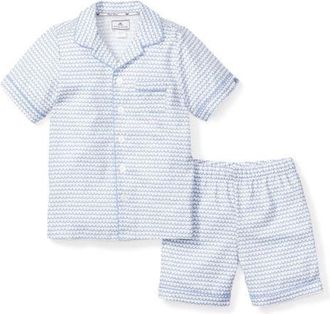 Petite Plume Kids La Mer Short Pajamas in Blue at Nordstrom, Size 12-18M