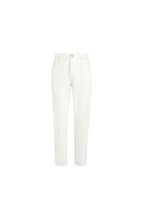 Brunello Cucinelli Garment-dyed denim trousers in Snow at Nordstrom, Size 50 It