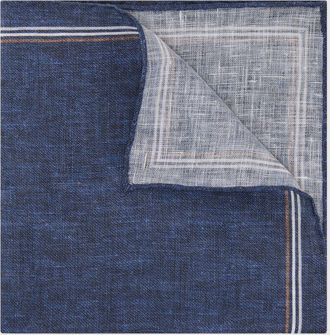 Reiss Navy Linen Pocket Square