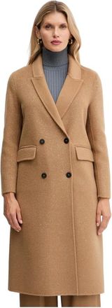 Simona Corsellini Double-breasted Coat - Dames - Mantel - Bruin - S - Wol - Jassen
