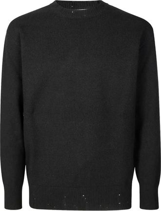 Amaranto Trui met ronde hals - Zwart