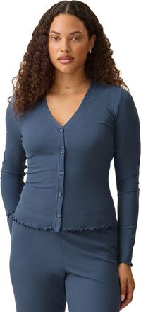 Kindred Bravely Ribbed Modal Cardigan in Light Navy at Nordstrom, Size X-Large