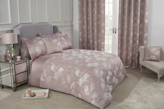 Emma Barclay Blossom - Embellished Jacquard Duvet Set in Blush Pink - Double - Emma Barclay | TJ Hughes
