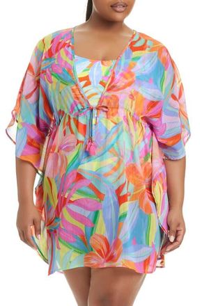 Bleu Rod Beattie Semisheer Cover-Up Caftan in Blue Multi at Nordstrom, Size 1 X