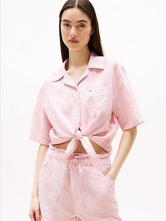 Tommy Hilfiger Cropped Relaxed Short Sleeve Shirt