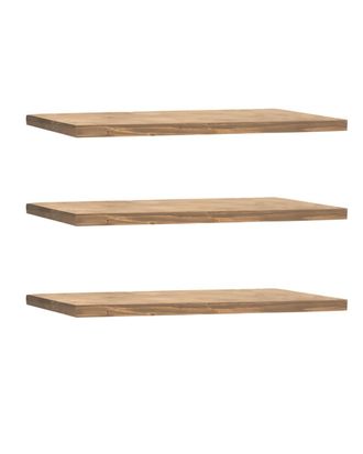 Deco Wood Pack 3 estanter&iacute;as de madera maciza flotante envejecido 120x3,2cm