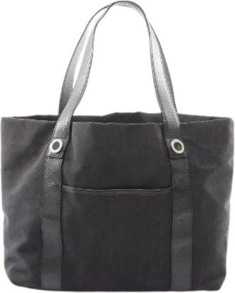 Bulgari Pre-owned Logo Mania Leder Canvas Tote Bag - Dames - Vintage Shopper - Zwart - ONE Size - Leer - Vintage