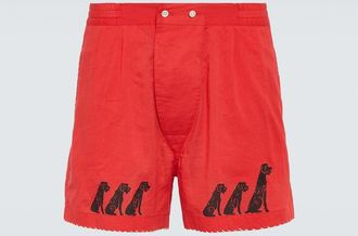 Bode Monday printed cotton shorts