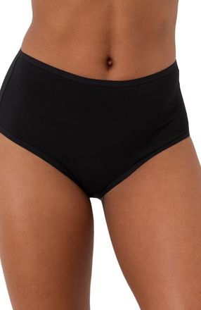 Pact Everyday High Rise Brief 5-Pack Made With Organic Cotton in Black at Nordstrom, Size X-Large