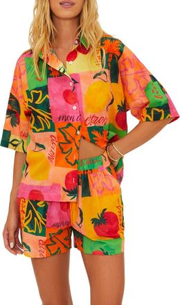 Beach Riot Nadia Oversize Cotton Cover-Up Top in Fruit Market at Nordstrom Rack, Size X-Small