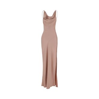 Andamane Lange Satijnen Jurk - Dames - Avondkleed - Roze - L - Satijn - Kleedjes