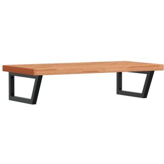 vidaXL Vidaxl - Estante De Lavabo De Pared De Acero Y Madera Maciza De Haya