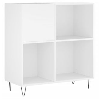 vidaXL Mueble Para Discos Madera Contrachapada Blanco 84,5x38x89 Cm Vidaxl