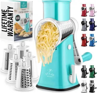 Zulay Kitchen 5 Blade Rotary Cheese Grater with Reinforced Suction