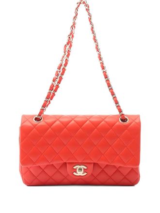 Chanel 2016-2017 Double Flap matelasse chain shoulder bag - women - Lambskin - One Size - Orange