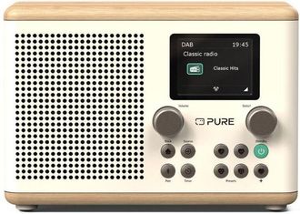 Pure Classic H4 Radio Portatile dab+ fm Bluetooth Bianco Quercia Display 2.4 10W - Pure