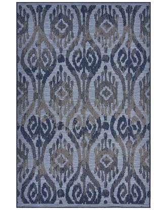 LR Home Lr Home Transitional Ikat Indoor/Outdoor Performance Area Rug