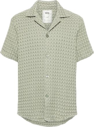 OAS Cuba camp-collar shirt - men - Cotton - M - Green