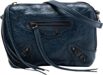 Balenciaga Pre-owned Cross Body Bags, female, Blue, Size: ONE SIZE Pre-owned Classic Reporter Crossbody Bag