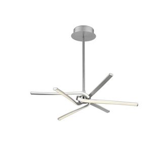 Netlighting Knot Semi Flush Ceiling Silver 45W 3150lm LED Frosted Acrylic Chrome