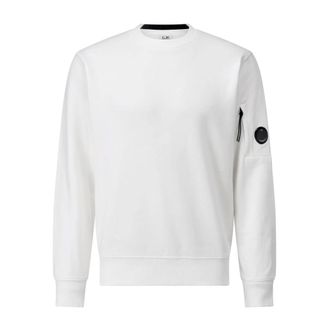 C.P. Company C.p. Company, Hoodies & sweatvesten, Heren, Wit, L, Katoen, Casual Sweatshirt met Goggle-Detail